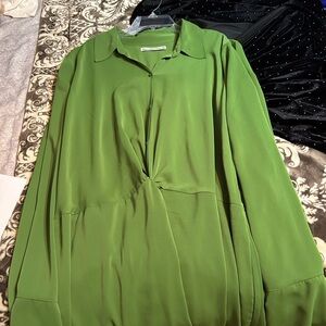 Abercrombie & Fitch Olive Long Sleeve Dress